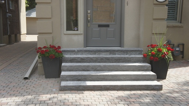 A New Front Door Was Installed, Stucco Repairs Complete