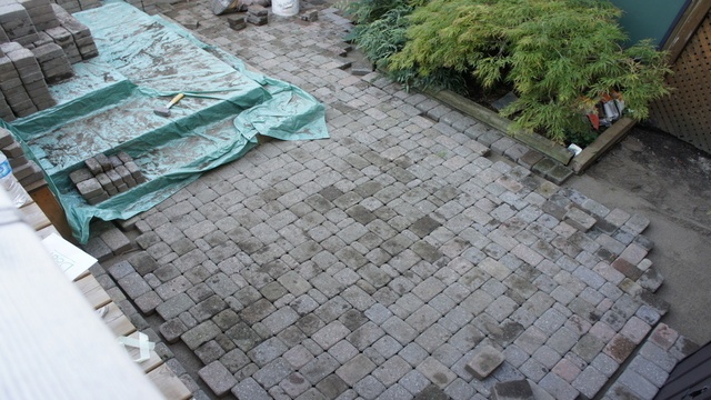 Pavers Being Installed