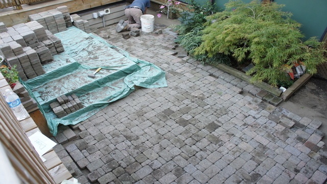 Pavers Being Installed