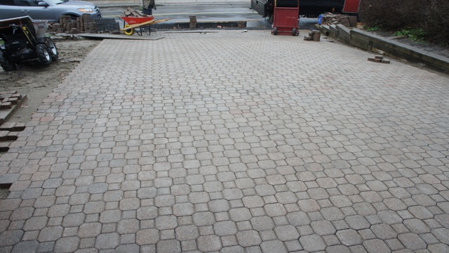 Paving stones re-installed