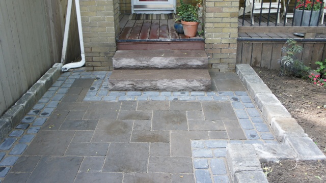 New front steps. Brown Wave sandstone