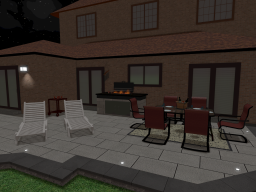 Raised Patio With A Fire Table